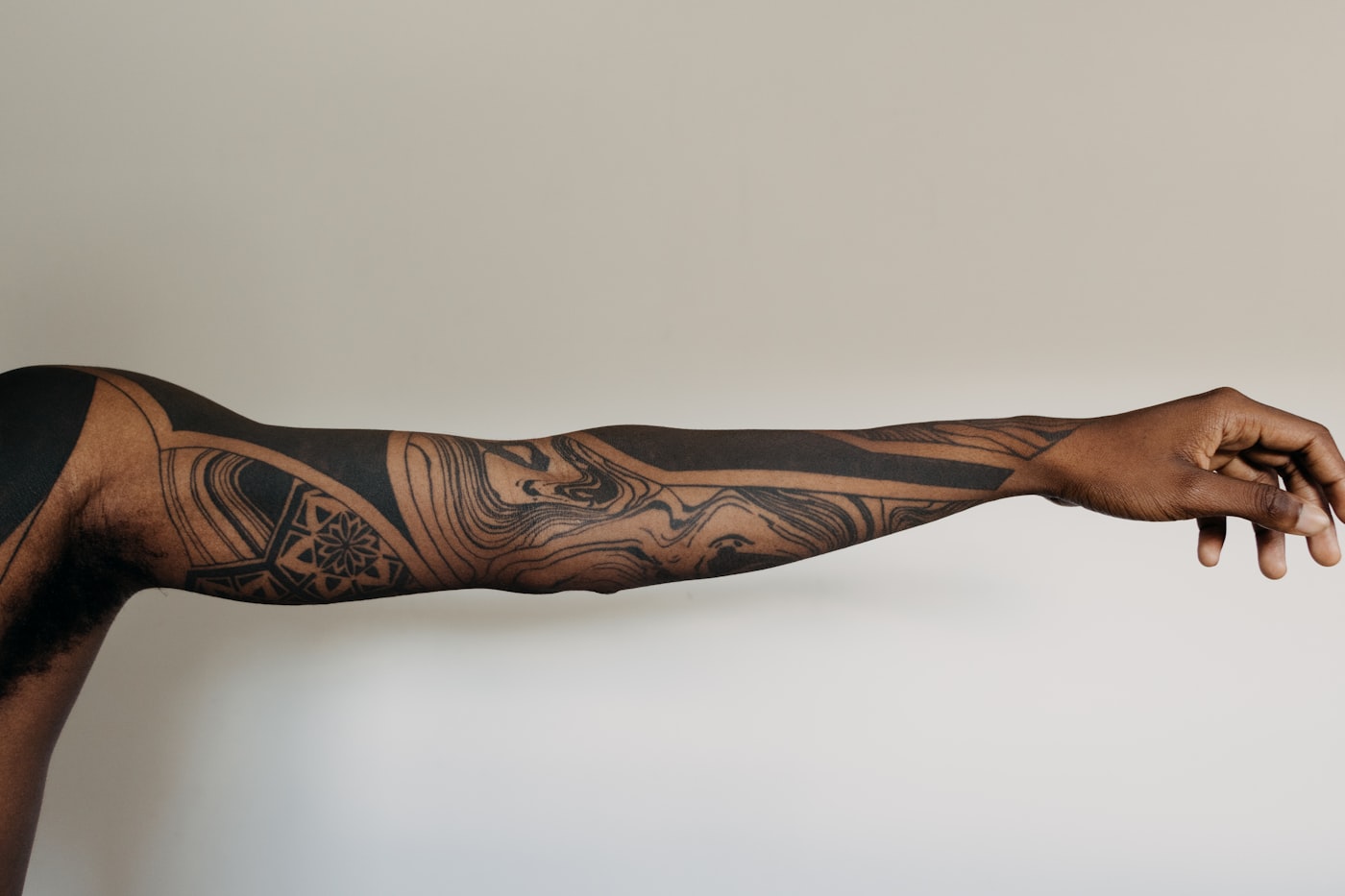 Marbled Blackwork Full Arm